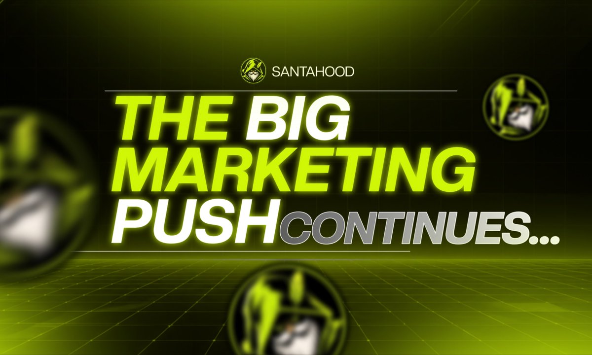 Santahoodcoin's tweet photo. THE PRESSURE CONTINUES!

DexScreener trending boost is LIVE, and we’ve just added ANOTHER 50X BOOSTER , TOP 5 IS THE TARGET! 🚀

And we’re not stopping there. Binance Wallet Trending is BOOKED, GMGN Trending is on the way, 4chan banner ads are incoming, and our Las Vegas billboard is about to go LIVE. 🇺🇸🔥

Now we need the whole Hood active. More buys, holds and trading volume = more momentum behind the push.

Keep the volume coming and we’ll keep adding more horsepower. If the community stays bullish and the momentum keeps building, we could go as hard as a 500X DexScreener boost next. 👀🔥

WE KEEP PUSHING. WE KEEP BUILDING. WE KEEP DELIVERING.

THE HOOD IS ON. 🎅🔥

robinhood:0x38bb87cf3e7344a82be7cd671c191f015b97eee6