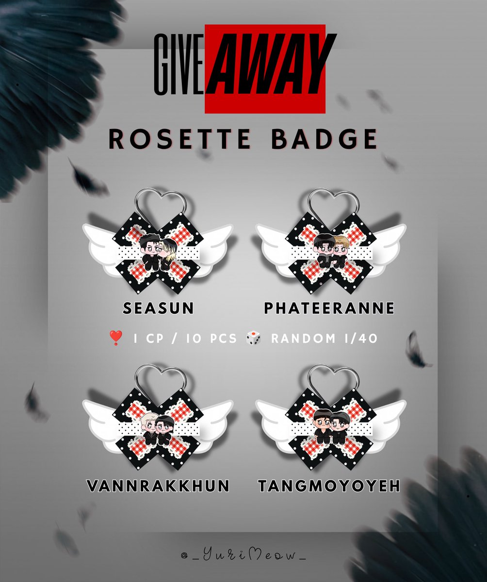 _YuriMeow_'s tweet photo. ☆ﾟ.*・｡ﾟ 𝑮𝑰𝑽𝑬𝑨𝑾𝑨𝒀 ﾟ｡・*.ﾟ☆
🐦‍⬛ THE CROW CLUB FIRST PREMIERE❤️‍🔥

Rosette Badge:
- 1 CP / 10 pcs 
- Random 1/40

🗓️ 18 SEPTEMBER 2026
📍 SIAM PAVALAI 
⏰ TBC 

🎫 FIRST PREMIERE TICKETS AVAILABLE
📍 AT THAITICKETMAJOR
🔗 https://t.co/aipsQhSINv

#popptr #TitleTNT 
#Ottotkwp #Bjwnck
#aton_tnk #rainissada
#milk2may #NewyearNwp
#SpySailub #PonThanapon
#อีกาสมาคม #TheCrowClub