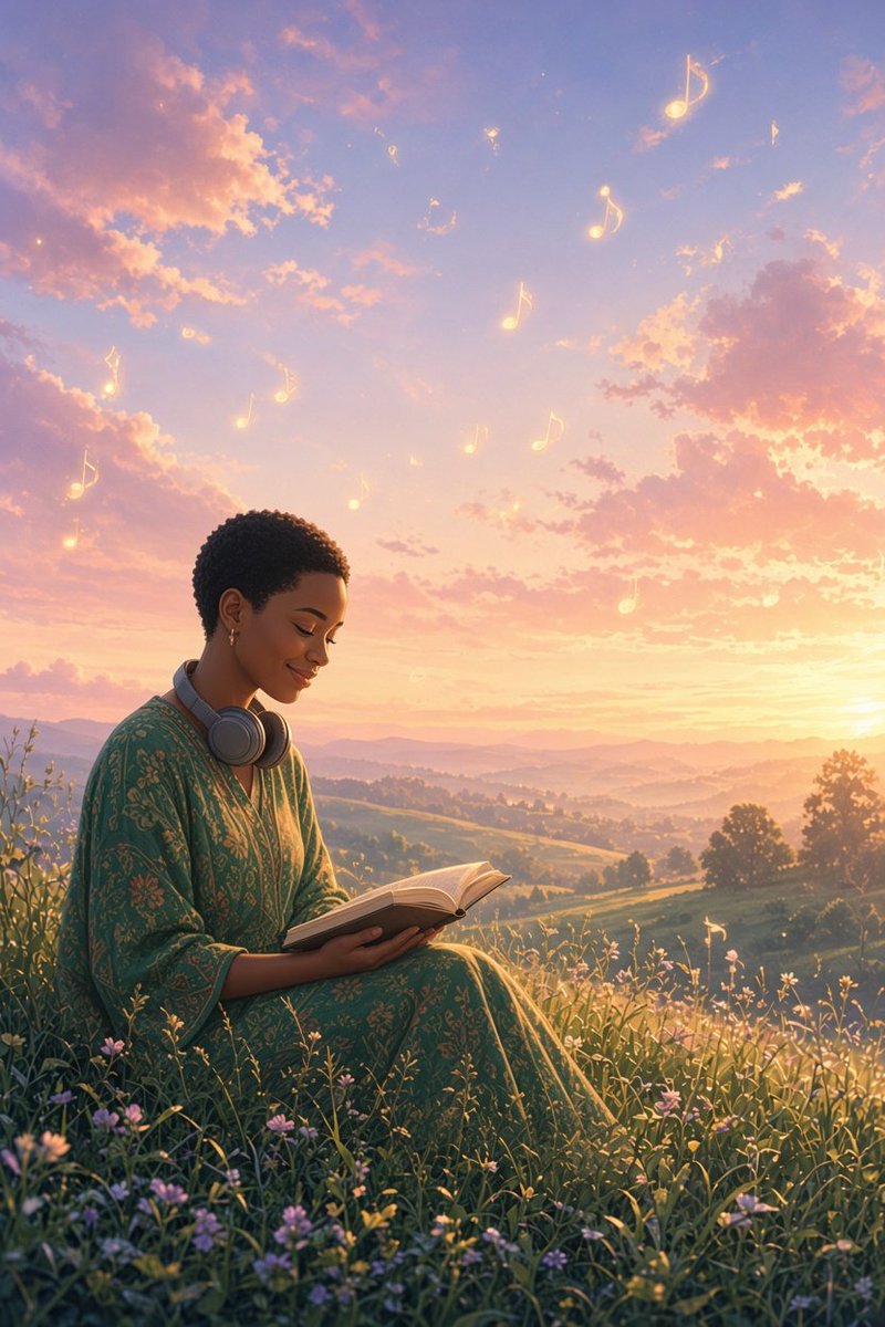 Sonnet_Jay's tweet photo. Some days the world feels loud,
but then a soft page turns,
a favorite song finds you,
and the sky reminds you that peace was never far.

Turning ordinary moments into quiet melodies again.
📖🎶✨  

#MindfulWanderer https://t.co/zNWY1qSYUF