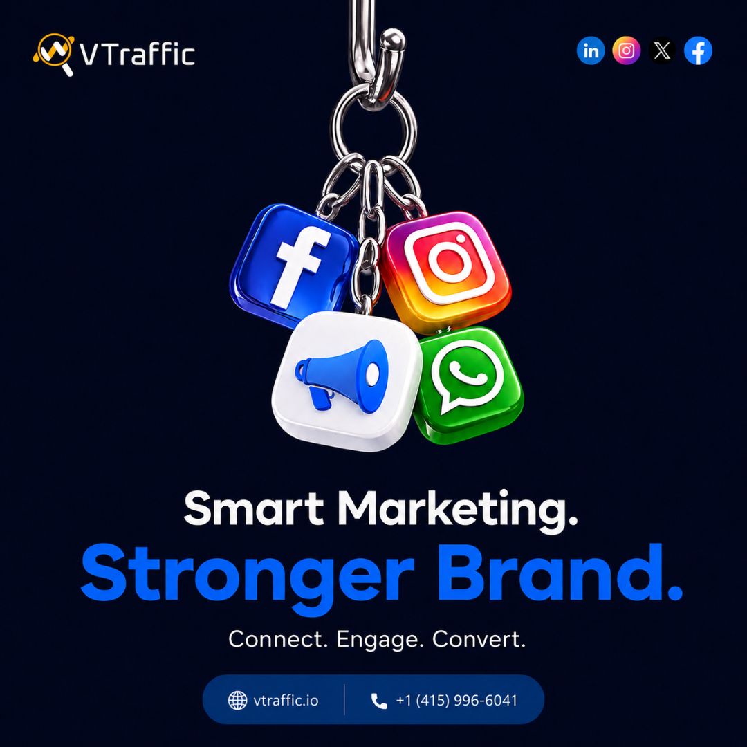 Vtraffic_io's tweet photo. Strong brands are built with smart marketing. A strategic social media presence helps businesses connect, engage, build trust, and turn conversations into real conversions. https://t.co/42PphiT8As
