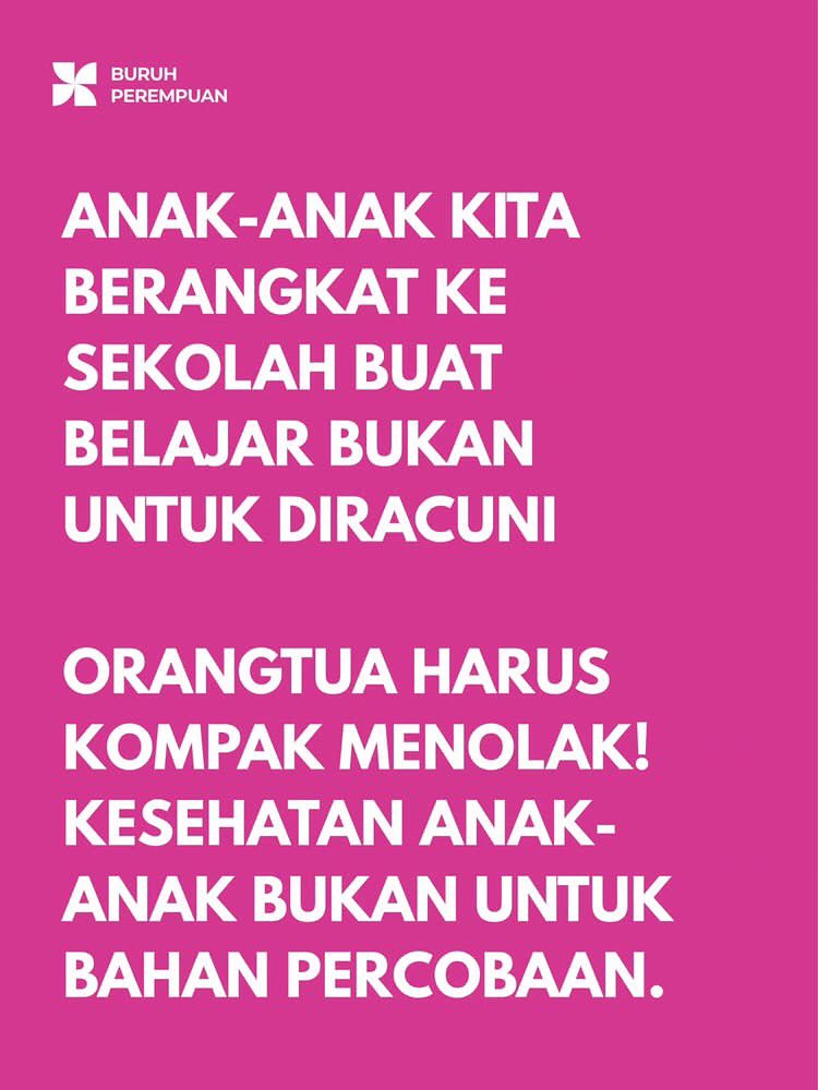 sibambaang's tweet photo. Ada gerakan baru untuk melawan MBG!

“GERAKAN BAWA BEKAL KE SEKOLAH”

Dari Buruh Perempuan, mereka mengajak ibu-ibu untuk menyiapkan bekal untuk anak-anak mereka supaya tidak perlu mengonsumsi menu MBG di sekolah supaya terhindar dari keracunan.

Apakah gerakan ini akan berhasil dan menjadi tren nasional?