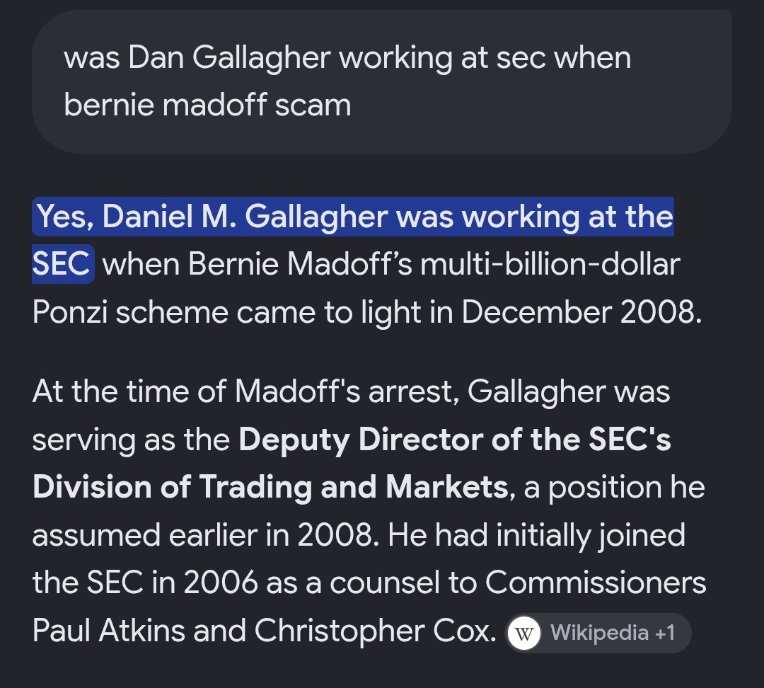 The_Boricua_AMC's tweet photo. Mr @dangallagher the second largest scam on history happened under your nose . Bernie Madoff Ponzi .At the time of his arrest you were Deputy of the agency that was supposed to protect investors. I say second because this "Tokenization" will make Bernie's look like an amateur ponzi . We don't trust you anymore than we trust @vladtenev to have the best interest for companies or costimers