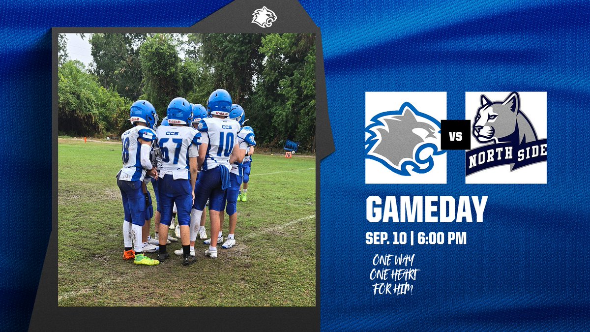 cougars_ccs's tweet photo. Join your JH Football team this evening as we have made a pivot and are able to host this game at our home field this week! We will host Northside Lions the next 2 games now at our home field. Come welcome our JH team to Cougar Stadium.

Go Cougs!

One Way, One Heart, For Him https://t.co/xu53takSKp