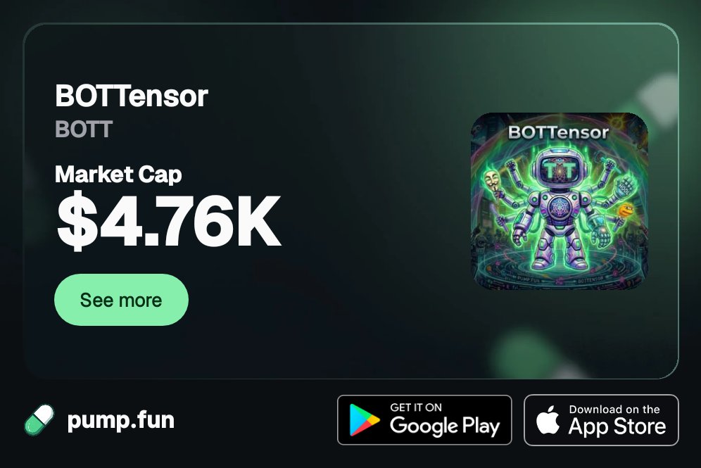 BOTTensorTAO's tweet photo. @iamshunph BOTTensor ($BOTT)  🔥🔥🔥  
Heating up, just over 5K MC 👀👀👀 https://t.co/mYDdGbn04f