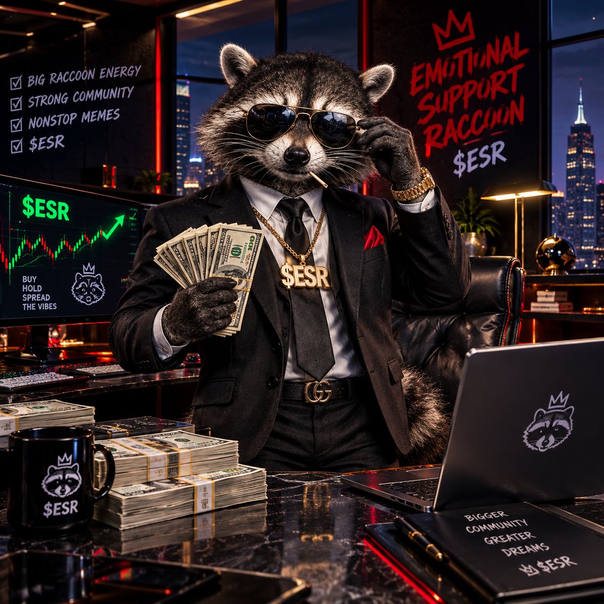 frankuzohjnr's tweet photo. 🦝💚 EMOTIONAL SUPPORT RACCOON $ESR 💚🦝

The raccoon has entered the chat! 😤🔥

BIG RACCOON ENERGY.
STRONG COMMUNITY.
NONSTOP MEMES.
ZERO BORING MOMENTS. 🚀
$ESR is bringing the vibes, the laughs, and the community spirit. If you’re here, you’re part of the pack. 🦝🤝 https://t.co/k5UxPw6rut