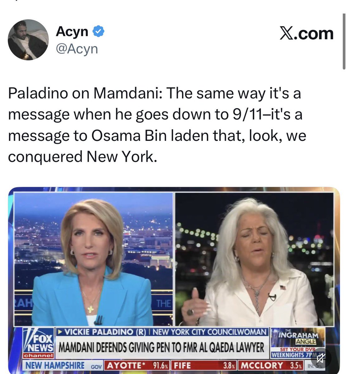 RanaAyyub's tweet photo. Twenty-five years after 9/11, a Muslim could become the mayor of New York City. And still have to pass America’s oldest test for Muslims: prove your loyalty, denounce terrorism, reassure everyone you’re one of the few “good ones.” https://t.co/XmXuhh7nU2