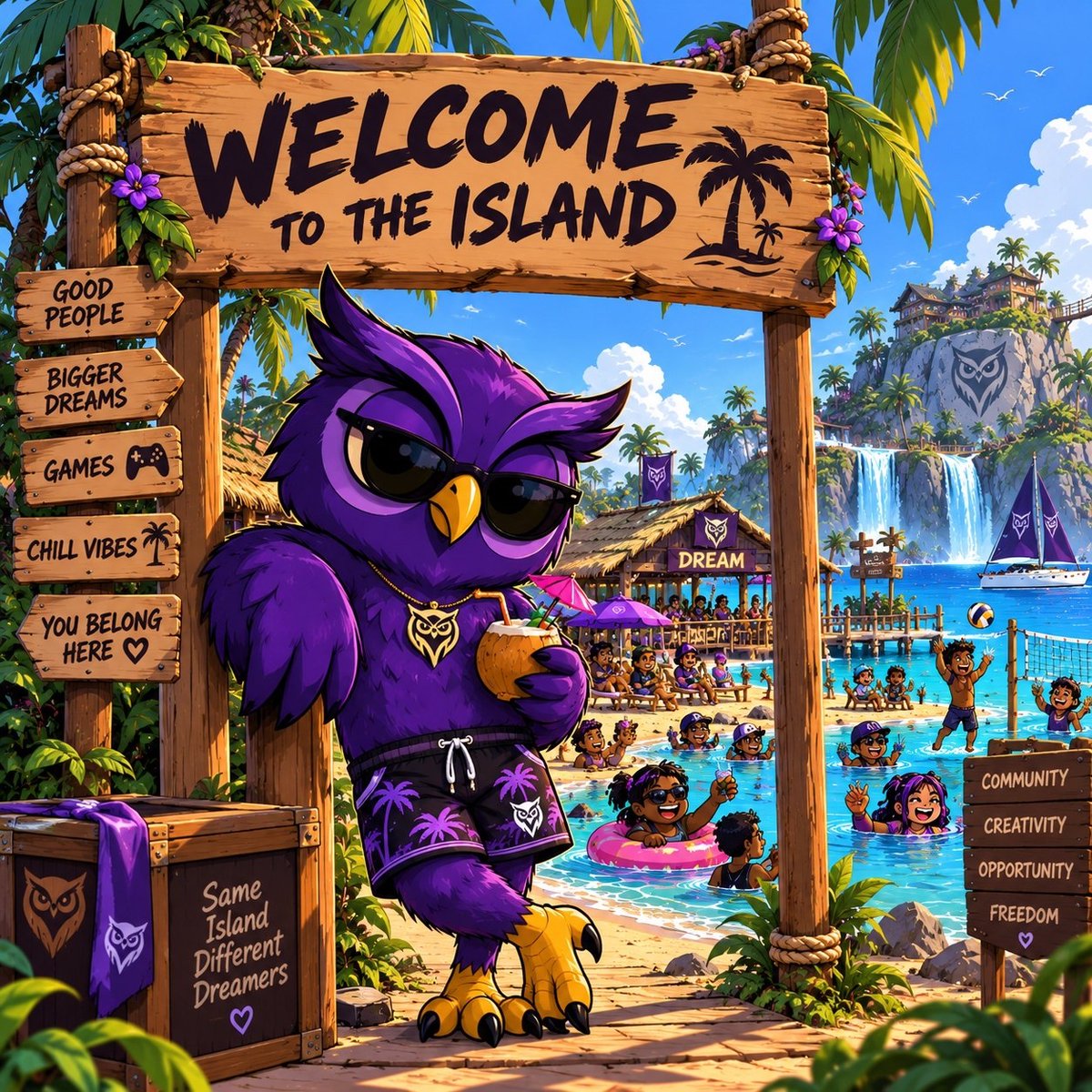 DreamCoinsSol's tweet photo. GM to all the existing Dreamers and a warm welcome to the new ones. 🦉💜

Welcome to DREAM Island. 🌴

DreamCoin is a community-first Solana Flash token project ,not an operating technical platform.

It brings together the people actually putting in the work: late-shift grinders, builders, and everyday dreamers.

What makes $DREAM different is the people and the culture behind it  a community built around showing up, creating together, having fun, and giving everyone a place to belong.

Good people. Bigger dreams. Games. Creativity. Chill vibes.

Same Island. Different Dreamers. One DREAM. 🦉💜

Welcome to the island.
This is DREAM.

TG:https://t.co/vaz9VC48NX

Website:https://t.co/p1RMlEZ7cR(Check for the official Launch date).
#Dreamcoin #Solanamemecoin #MeetDream.