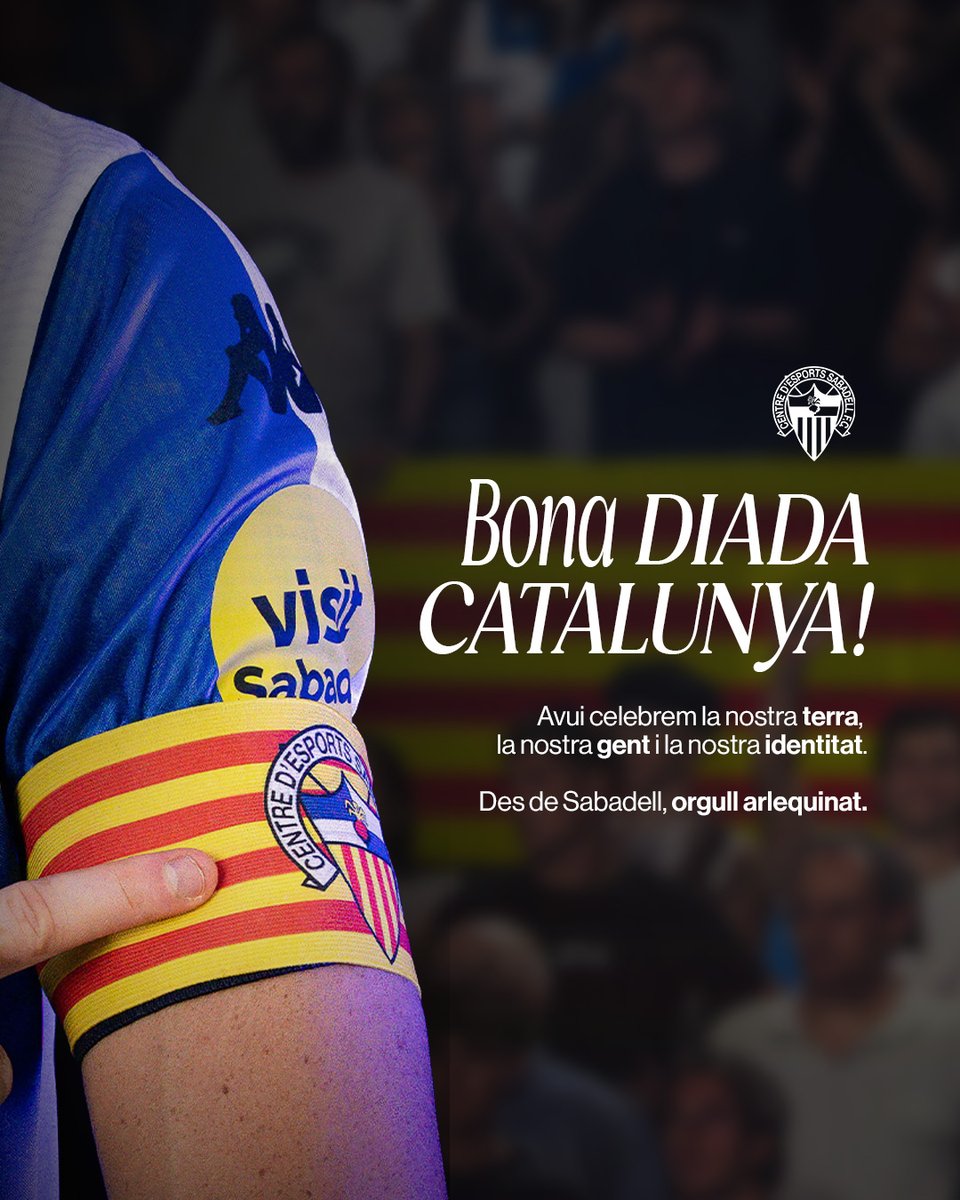 CESabadell's tweet photo. ❤️💛 𝗕𝗼𝗻𝗮 𝗗𝗶𝗮𝗱𝗮 𝗱𝗲 𝗖𝗮𝘁𝗮𝗹𝘂𝗻𝘆𝗮, 𝗔𝗿𝗹𝗲𝗾𝘂𝗶𝗻𝗮𝘁𝘀! 💙🤍 https://t.co/MZdaRIvRyr