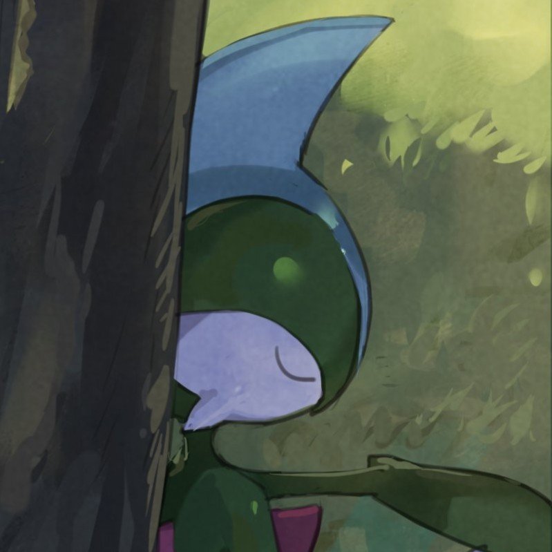STILLGALLADE's tweet photo. ㅤㅤIt seems he has fallen sleep in the midst of his patrol through the forest... Usually he would find a spot to hide, but [Reader] stumbled upon him just under a tree https://t.co/yFCYiwylXm