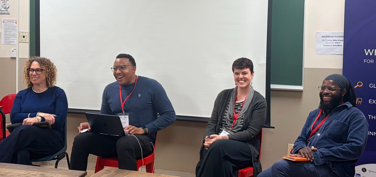 DiversityCentre's tweet photo. Yesterday, Prof Nicky Falkof, Dr Kudzaiishe Vanyoro, Dr Rantsho Moraka and Dr Paola Prandini participated in SACOMM 2026, hosted by the Wits Centre for Journalism and organised by the South African Communication Association.
#WiCDS #WitsUniversity #IJCDS #MediaStudies #SACOMM2026 https://t.co/XCzBXAQioF