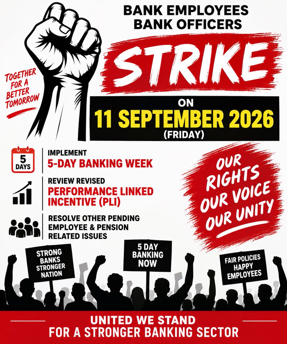 Narender_551's tweet photo. Tomorrow lets show in big numbers on both Online and Offiline..
#5daybanking
#5dayweek
#bankstrike
#PSB
#strike https://t.co/YwwSaDTxrW