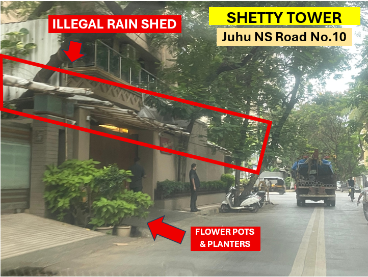 juhuresidents's tweet photo. Absolutely correct🎯
This is what Ramayan (Shatrughan Sinha’s building) & Shetty Tower (Rohit Shetty’s building) have done
🛑Permanent Security Sheds
🛑Illegal Rain Sheds
🛑Flower Pots & Planters
You can do absolutely anything in #Juhu w/out any repercussions if you have power. https://t.co/AoZhWfl3oy