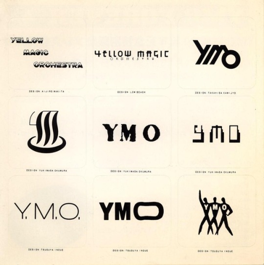 BillPourquoimec's tweet photo. Early drafts of logos for Yellow Magic Orchestra. https://t.co/KztDhCMfqc