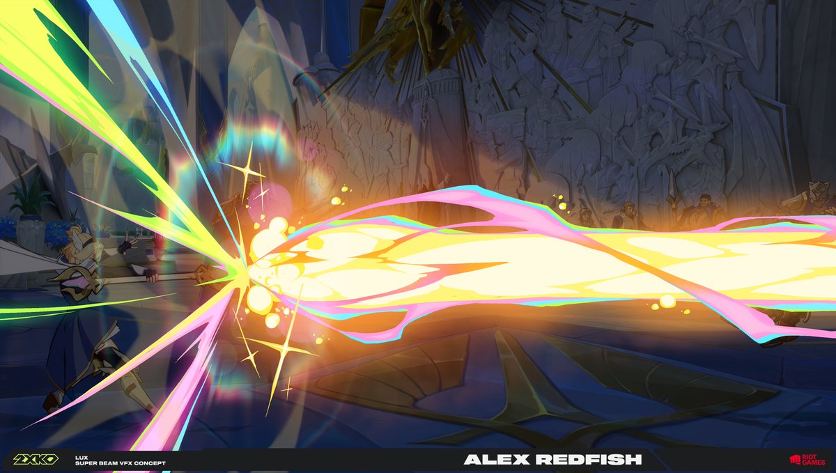 Alex_Redfish's tweet photo. Lux ended up being my favorite champ I worked on for 2XKO ✨

Coming up with a new look for her magic while honoring the original League of Legends designs was challenging but a lot of fun. Super happy with what we were able to achieve https://t.co/7C5bVtFCmy
