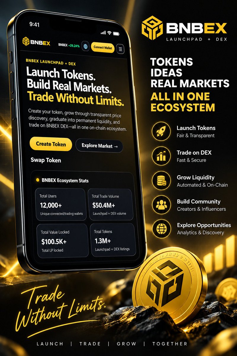 bnbexofficial's tweet photo. 🚀 BNBEX TESTNET UPDATE

The BNBEX Testnet was scheduled to go live yesterday. However, following our final stress testing, we identified the need to upgrade our server infrastructure to better handle the level of concurrent activity we expect at launch.

The infrastructure upgrade is now complete and the servers are up and running. BNBEX Testnet will be opening shortly.

Community members will be able to participate using tBNB (BSC Testnet BNB) to test the BNBEX Launchpad and DEX before the planned Mainnet rollout.

This is an important milestone for the BNBEX ecosystem. With the Launchpad and DEX coming online, we're moving from development into a functioning ecosystem where users can launch tokens, discover markets and trade on BNBEX.

We believe this expansion can significantly increase the utility and visibility of $BNBEX. Our short-term growth outlook targets the $10M–$20M market-cap range, although this is a project target and not a guarantee of future market performance.

Testnet → Mainnet → Launch. 🚀

Launch. Trade. Grow. Together.

#BNBEX #BNBChain #BSC #DeFi #DEX #Launchpad