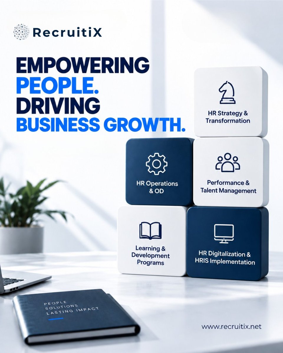 RecruitiX_'s tweet photo. Strong businesses start with strong people. 💙

At RecruitiX, we help organizations build smarter, stronger HR foundations through solutions designed around their people and business goals.

🌐https://t.co/vu1uwtHDag
📩info@recruitix.net

#RecruitiX #HRConsulting #HRStrategy https://t.co/QtP1TKuxfF