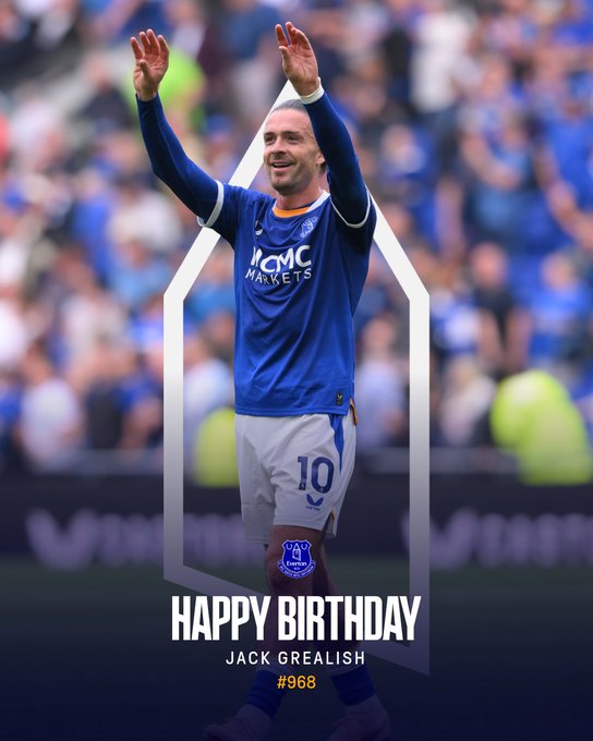 evertonfc__ar's tweet photo. 🚨🎂| جاك غريليش يُكمل عامه الـ31 اليوم 🥳🎉 https://t.co/VVeDYYcqXs
