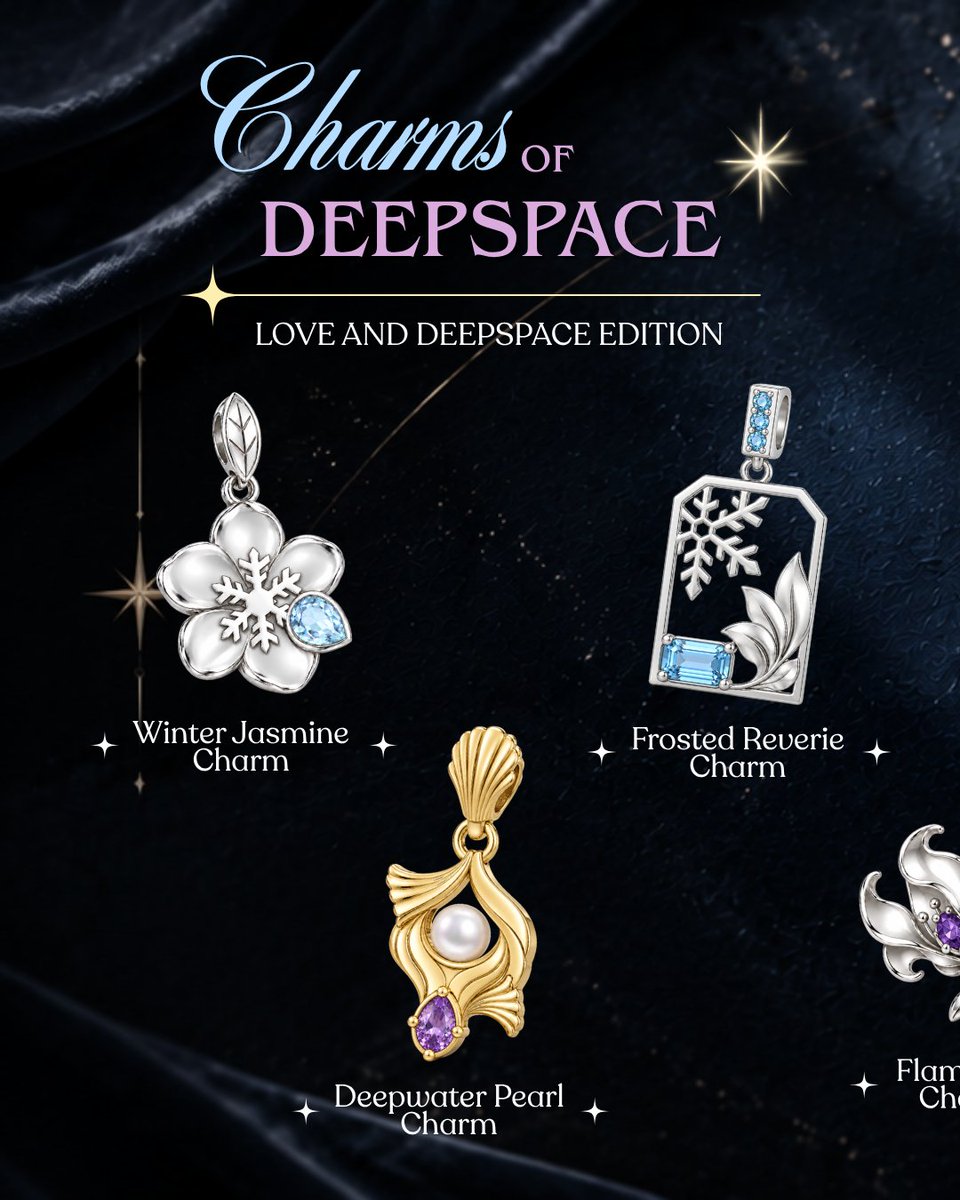 KraymerArt's tweet photo. Your Love and Deepspace collection is about to get a whole lot prettier. 💖✨
Meet the charms inspired by your favorite LADS men! 💫
Don't forget to sign up for the pre-launch on the link on our bio!
#loveanddeepspace #loveanddeepspacemerch #jewelry #bracelet #charm https://t.co/sBFYQ0xqmD
