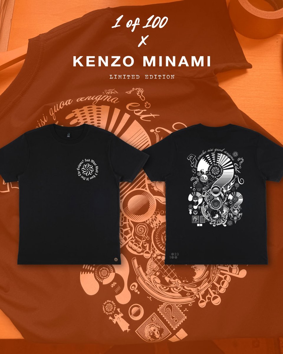 weare1of100's tweet photo. 1 of 100 x @KenzoMinami  is finally here, go get them! Only 100 will ever be made.

"Enigma, Questions, Cipher, Puzzle, and Knowledge. Cherishing uncertainty and abstraction.” https://t.co/biBNcxAlz9