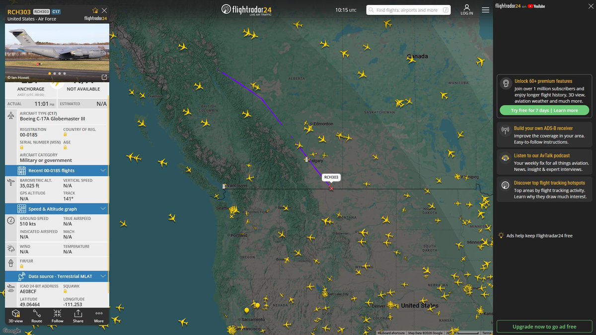 AIYeyENGDdJkjTr's tweet photo. Sept. 10, 2026
#Anchorage Elmendorf Air Force Base ==> #Dyess AFB, Texas

#RCH303 #AE08CF USAF C-17A Globemaster III https://t.co/n1ZTM31g3S