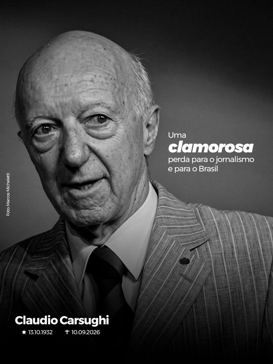 Miltonneves's tweet photo. O jornalismo brasileiro, e também o italiano, perderam nesta manhã de quinta-feira o seu grande mestre. 

E eu, perdi um amigo de longuíssima data. 

Vá com Deus, Claudio Carsughi, sinônimo de educação, credibilidade, seriedade e companheirismo!

Jamais te esquecerei!

E um beijo carinhoso aos seus queridos filhos, Claudia e Odoardo, e netas, Mirella e Gabriella.

Crédito: Marcos Micheletti