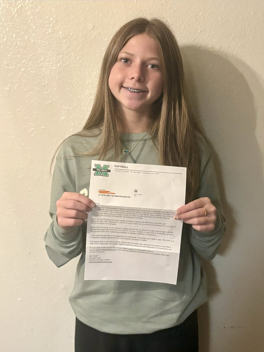 AlexisEpps2029's tweet photo. Thank you @HerdSB for inviting me to the showcase camp. Hope I can make it. @AlyHarrell @mzerkleee. @tnfc2029roberts @NCAASoftball @NCSA_Softball @NCSA_CoachKK @SoftballDown @RecruitMatador @MaxPreps @Topsiswear @TopPreps @LegacyLegendsS1 @DiamondAddicts @tagupSoftball https://t.co/y4G5IQtDNo