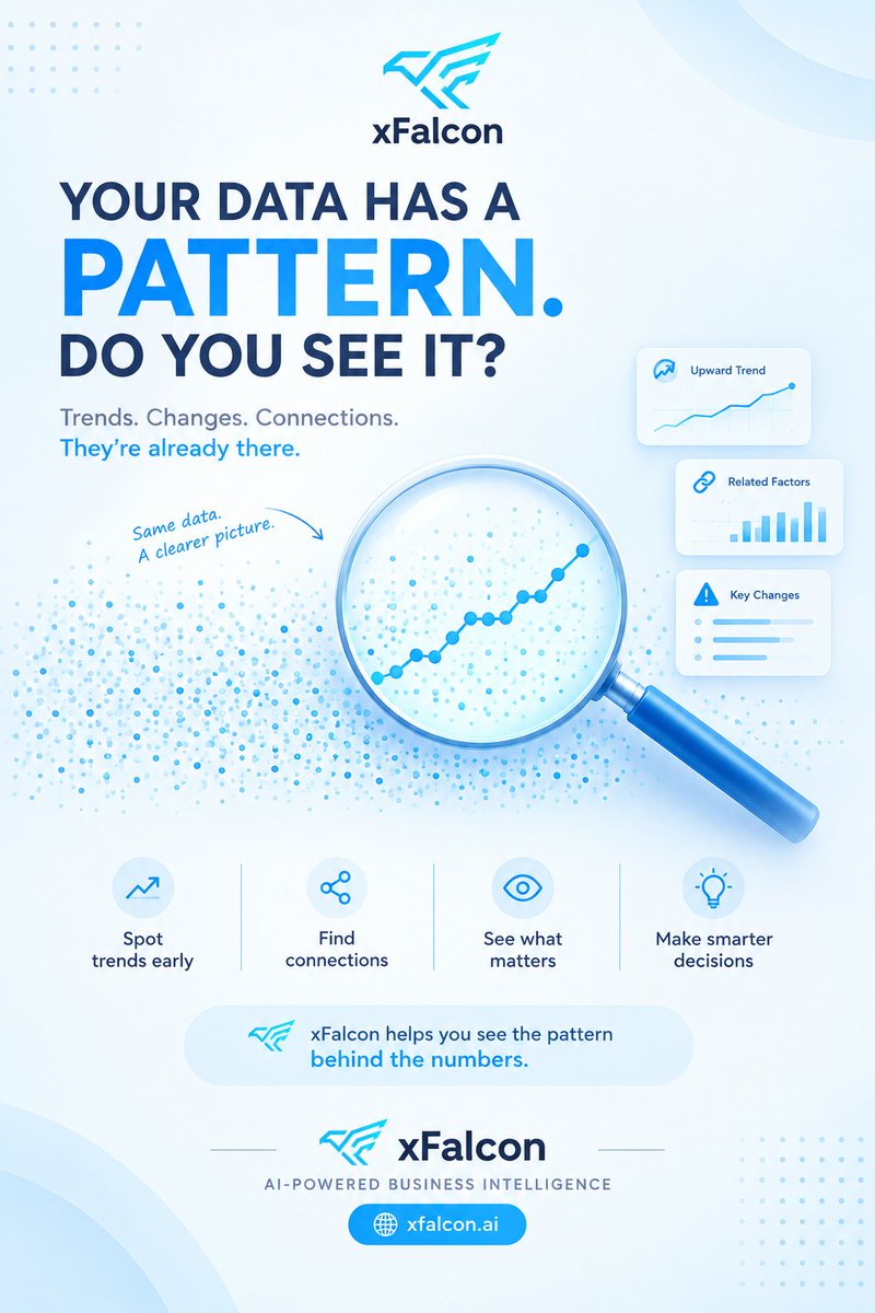 xFalcon_ai's tweet photo. Your data has a story. xFalcon helps you see it. 🔍📊
Discover patterns. Uncover insights. Make smarter decisions. 🚀
  https://t.co/1l93yWVwxg
 #xFalcon #AI #DataAnalytics #BusinessIntelligence https://t.co/iYQyyryZST
