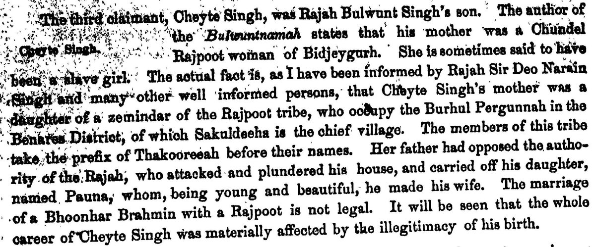 Rajputkabaap's tweet photo. भूमिहार राजा बलवंत सिंह द्वारा युद्ध में जीती गई चंदेल राजपूतानी जिसके पिता को महाराजा द्वारा बेरहमी से मार दिया गया था और उसके किले पर कब्जा कर लिया गया था उससे किया गया विवाह अवैध माना गया था, क्योंकि वह नीच जाति राजपूत की स्त्री थी 🤣🤣 ।। 

@DamnNeega https://t.co/AVTAqGKFnK