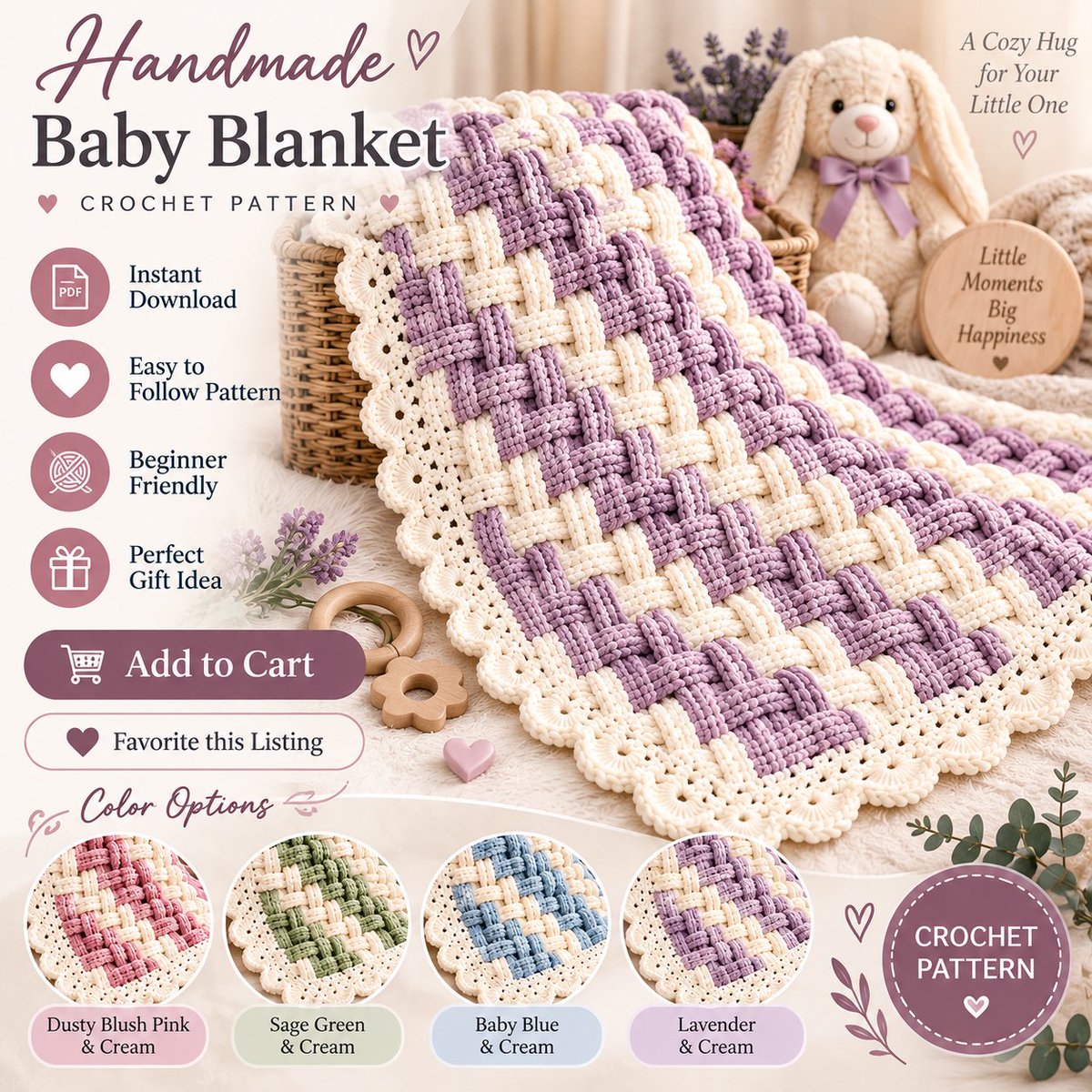 KBDigitalCraft's tweet photo. Create a cozy Basketweave Lattice Baby Blanket with this detailed crochet PDF pattern!

✨ Approx. 30 × 36"
✨ Chunky chenille/velvet-style yarn
✨ Raised basketweave texture

Shop Here:  https://t.co/2O6jkXKxlG

#Crochet #CrochetPattern #BabyBlanket #CrochetBabyBlanket https://t.co/JMYcriOam5