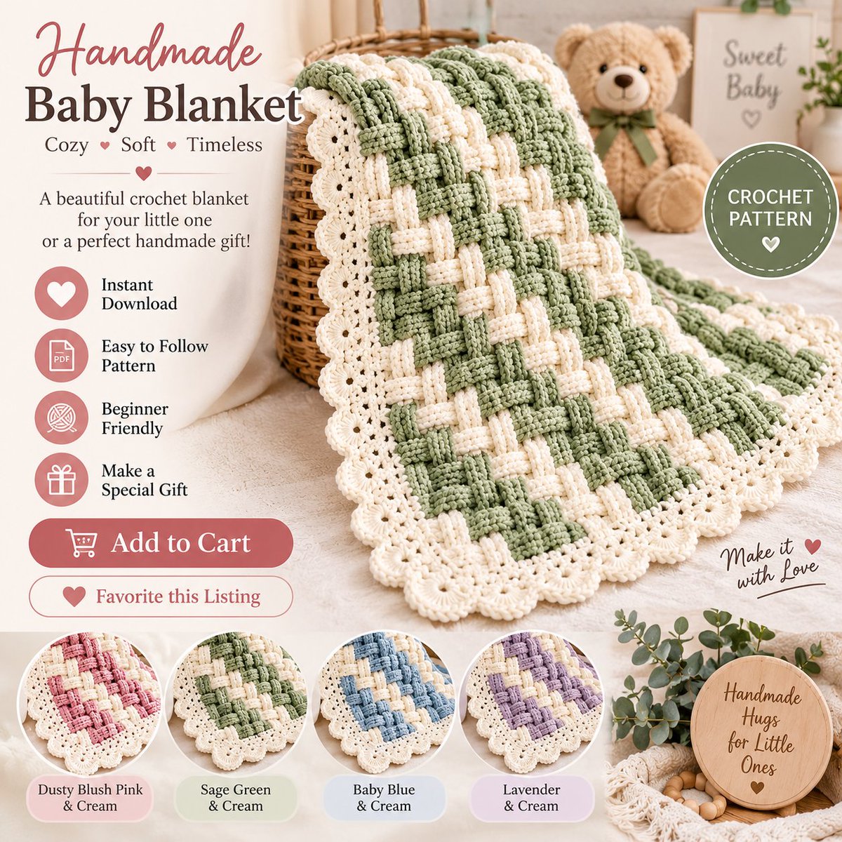 KBDigitalCraft's tweet photo. Create a cozy Basketweave Lattice Baby Blanket with this detailed crochet PDF pattern!

✨ Approx. 30 × 36"
✨ Chunky chenille/velvet-style yarn
✨ Raised basketweave texture

Shop Here:  https://t.co/2O6jkXKxlG

#Crochet #CrochetPattern #BabyBlanket #CrochetBabyBlanket https://t.co/JMYcriOam5