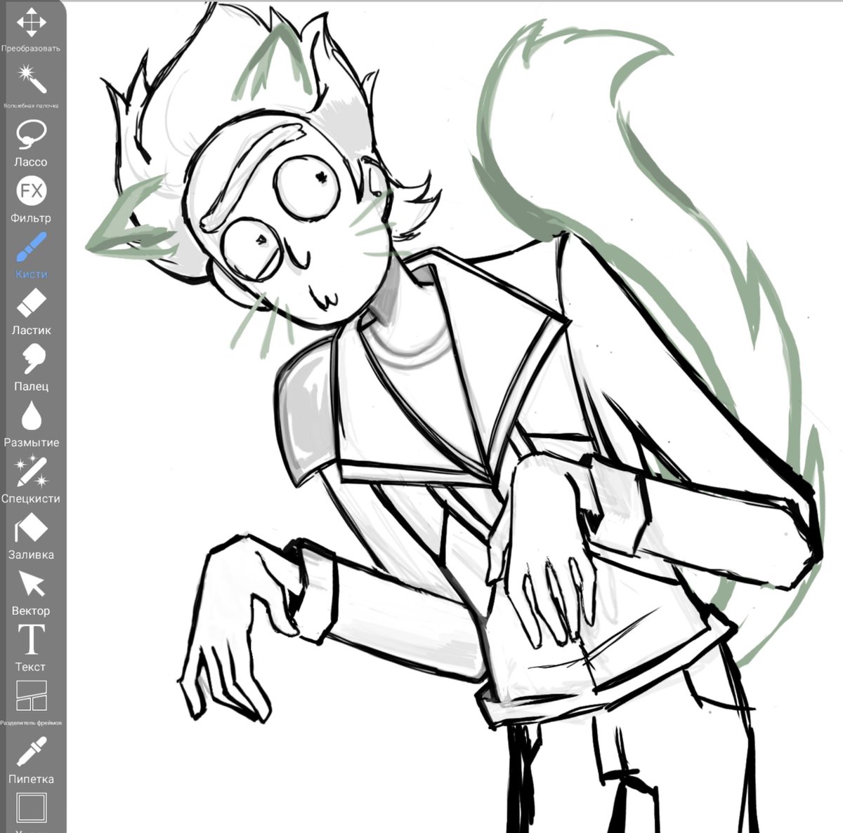 morioliart's tweet photo. Rick Praim cat🧪☁️✨#rickandmorty  wip https://t.co/eu675MmDeQ
