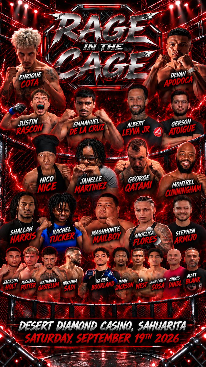 RageintheCageaz's tweet photo. Rage in the Cage
https://t.co/iuV5Gc3qvA https://t.co/zHuL3KAud0