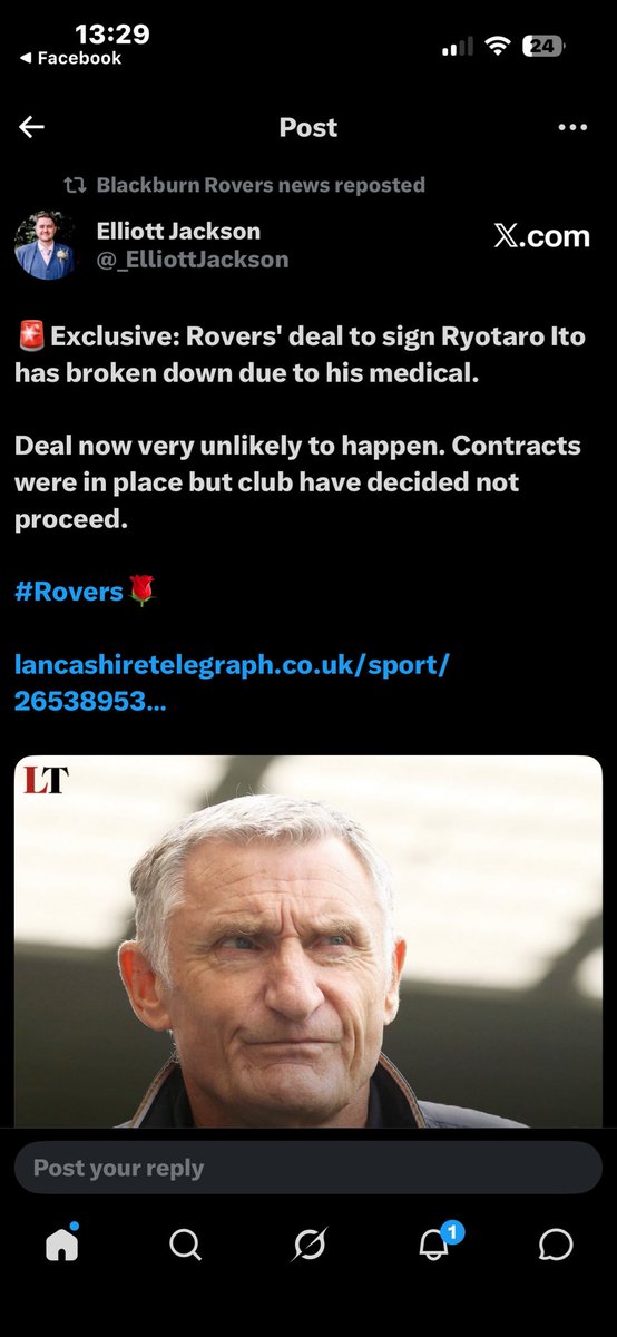 dcokell's tweet photo. @Tom_martin18 @AndyBayes @BBCLancsSport If he’s failed a medical can’t blame the club https://t.co/wy4kExDUUw
