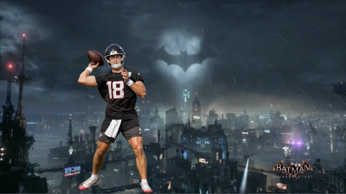 MilesGarrettTV's tweet photo. Tonight Gotham is relying on one man to save us all. #Falcons https://t.co/smDL0S6Wgc
