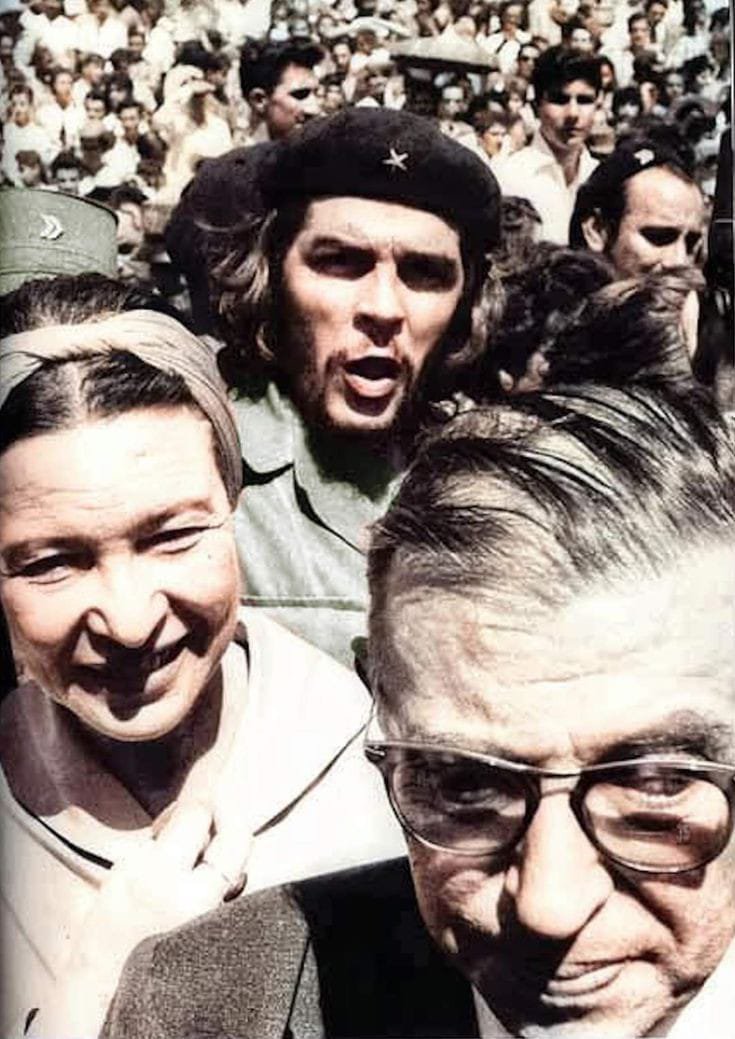 LaboransS4's tweet photo. Simone de Beauvoir, Jean-Paul Sartre ve (Sartre'nin deyimiyle) "çağımızın en eksiksiz insanı" Che Guevara. https://t.co/UzQoPI4ZnY