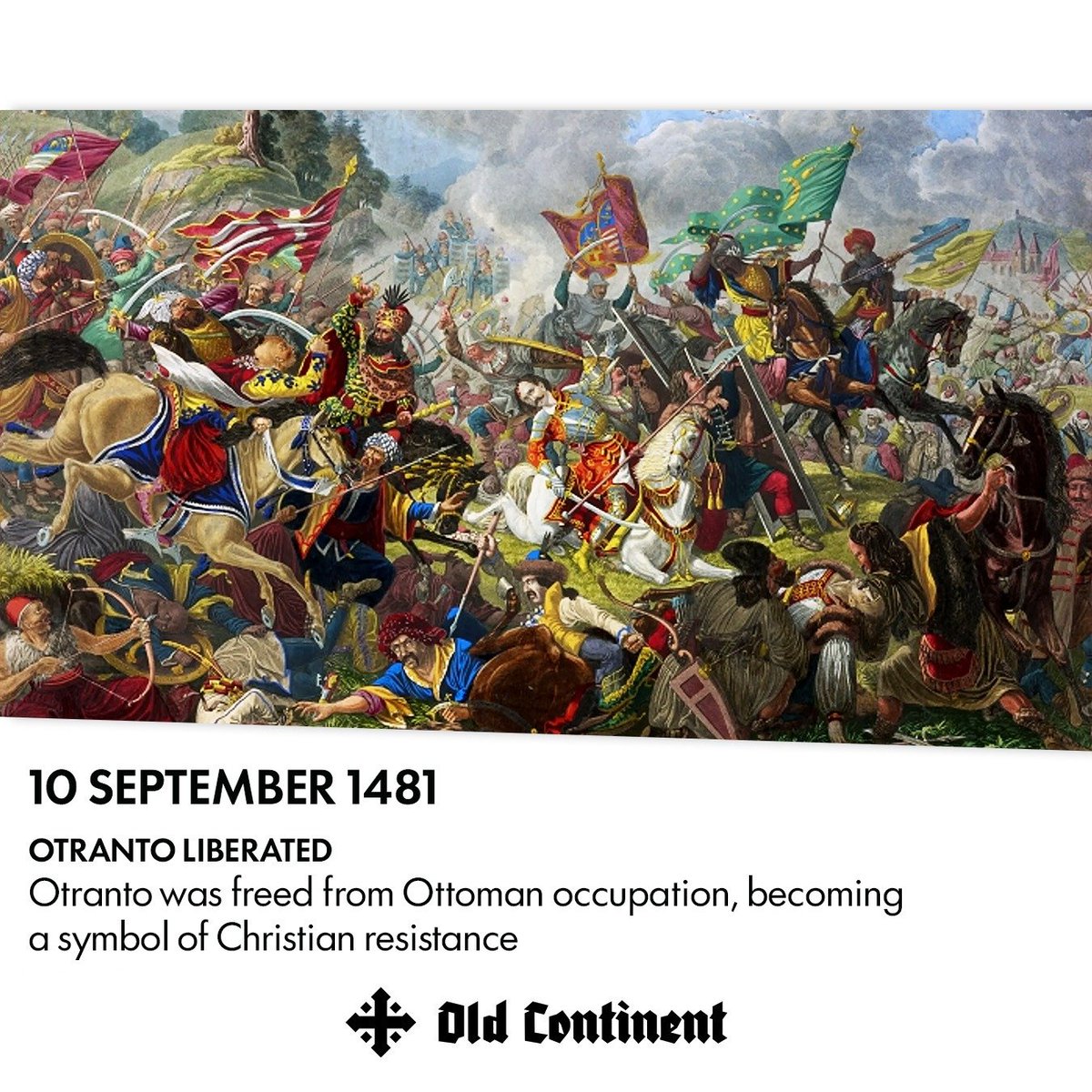 OldContinent14's tweet photo. 10 September 1481
Otranto free.

After 13 months of Ottoman occupation, the city returned to Christian hands. The siege, the death of Mehmed II, and the combined forces of Naples, Hungary and the Papacy ended this episode. Otranto became a symbol of resistance. https://t.co/E6NCNMyWTR