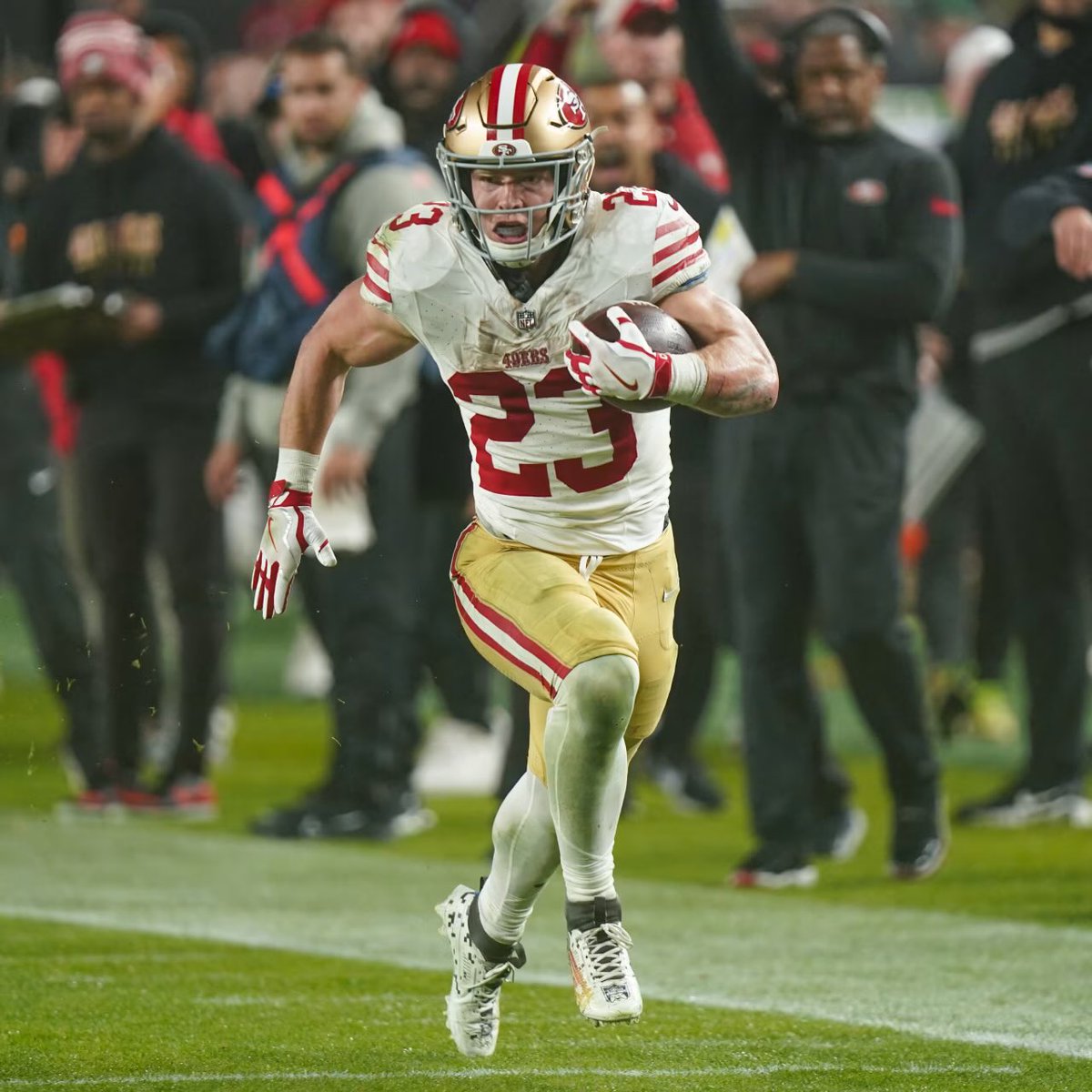 GProps27597's tweet photo. TNF Rams/49ers Betting Play ⛏️ 

1.3u Christian McCaffrey Over 4.5 Receptions (-110, FanDuel) 

Let’s stay red hot, follow for more locks! #BettingX https://t.co/c7YF38LOUY