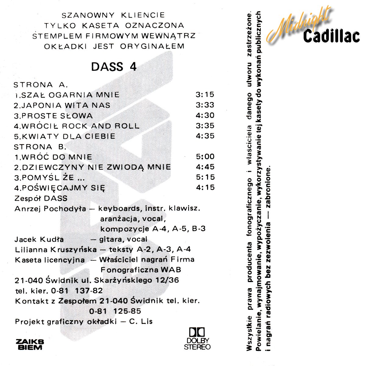 mid_cadillac's tweet photo. Midnight Cadillac - Record Collection #1498
DASS Szał ogarnia mnie
MC • Poland • W - 109 • 1993 • WAB
#midnightcadillac #dass #johnchristian #ebonyeyes #dieterbohlen https://t.co/dochmWfMmC