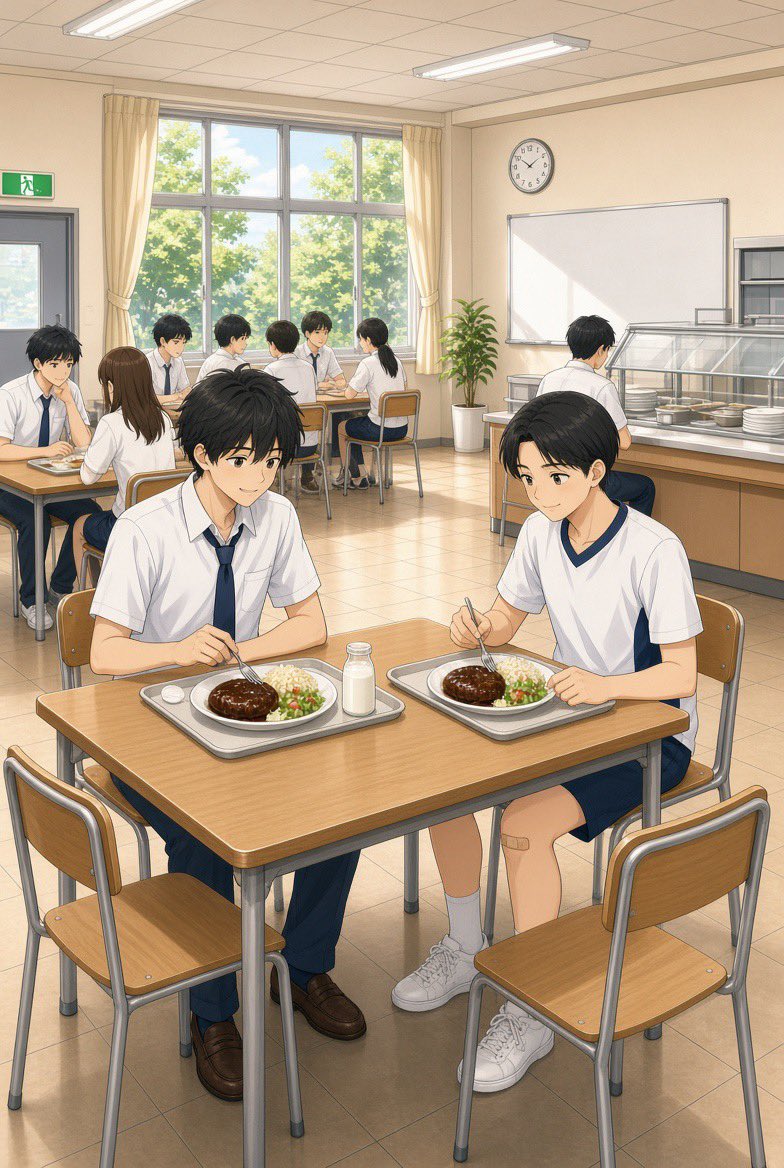 blharu2000's tweet photo. 【ハル・湊・陽翔の保健室編3/4】
湊の手当を終えて、二人で昼飯を食へていたら颯が来た。湊との間に入ってきて隣に座られてずっと話してた。 図々しい奴だと思ったが、湊もなんか楽しそうだった。昼飯を食べ終えると、湊は保健室へと戻っていった。
#BL #ボーイズラブ #創作BL #BLイラスト https://t.co/5EP6odhYZY