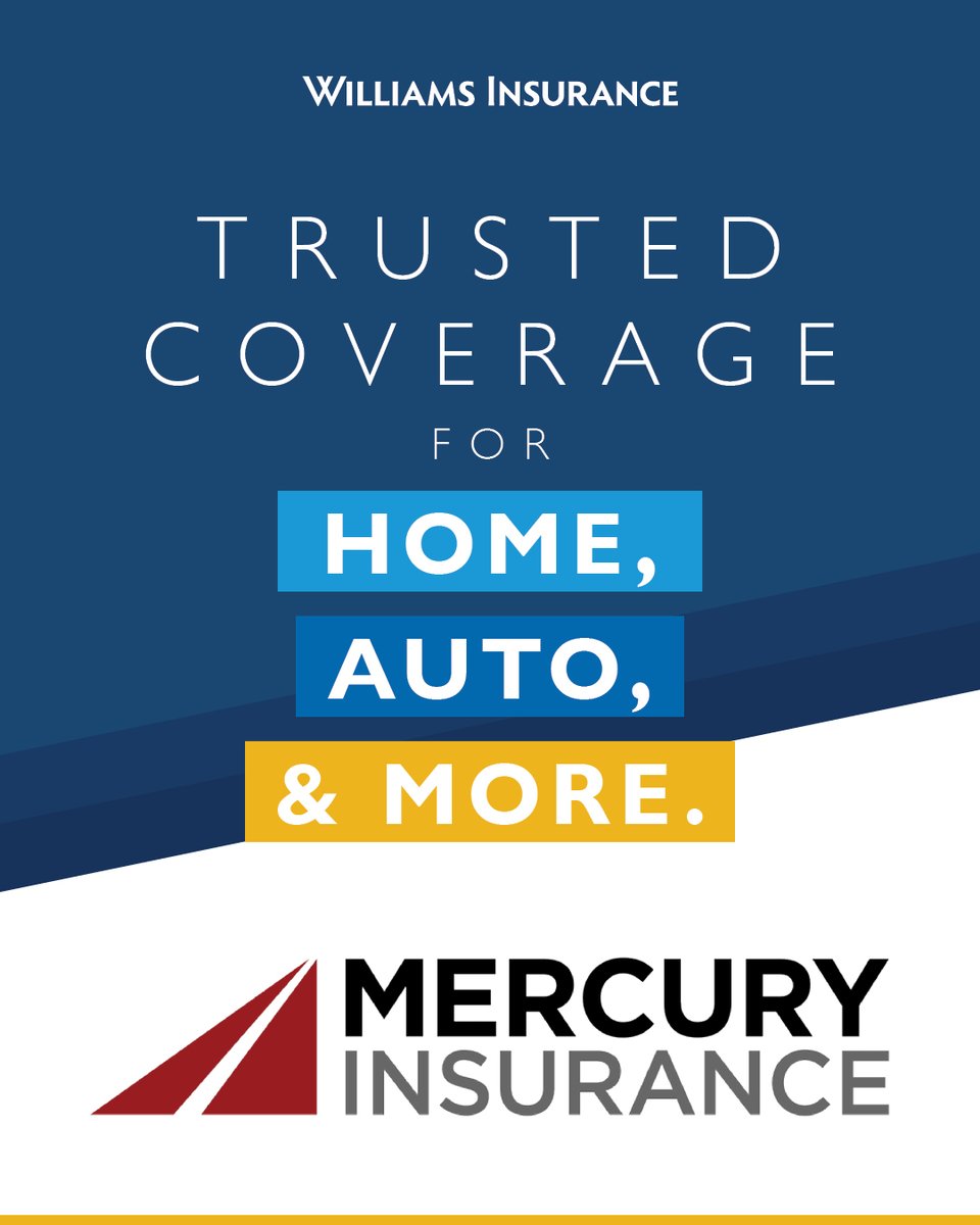 Williams_Ins's tweet photo. Mercury Insurance is one of our primary partners, offering protection for Home, Auto, Condo, Rental Property, Umbrella, &amp; Package policies.

With lower rates &amp; coverage available in more zip codes, now is a great time to see what Mercury can do for you. Reach out to learn more! https://t.co/jYpb4TR3VG