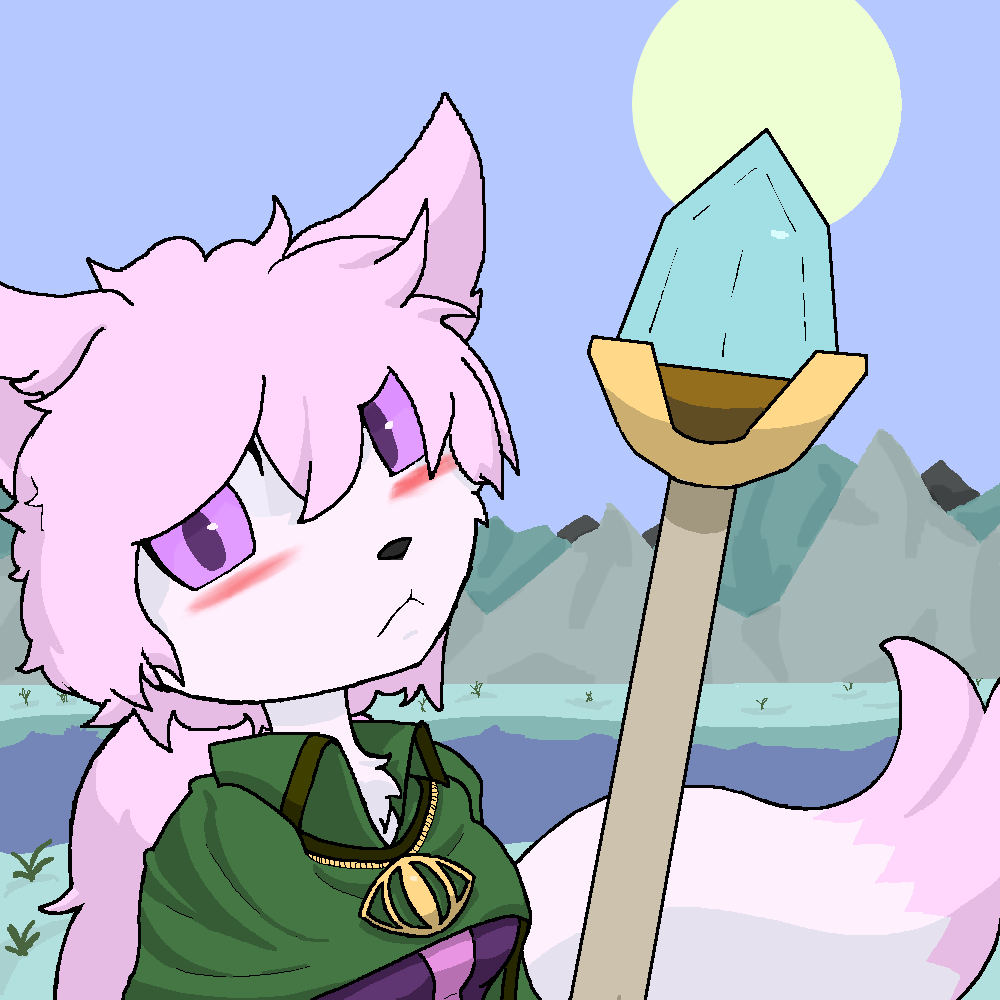 CuriousStarArt's tweet photo. "Fair Mage Elena" 
Originally released August 13th, 2023.  This was her first incarnation. 

She's changed since then (Staff, hair, face marks, style, etc). 
#furryartwork #digitalart #ケモノ https://t.co/fFgrzPXl6i