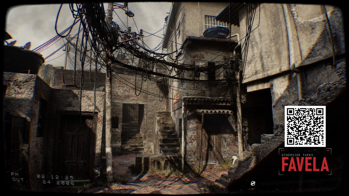 MaxMRM_Gameplay's tweet photo. Algumas informações e curiosidades sobre OTHERSIDE TAPES: FAVELA:

- Jogo de terror em primeira pessoa
- Ambientado em uma favela do Rio de Janeiro
- A história se passa em 2006
- Foco em exploração, atmosfera e terror
- Possui puzzles
- Puzzles e desafios possuem opções de dificuldade
- Existe uma mecânica de defesa, mas sem o uso de armas
- Não existe lanterna no jogo, mas há um sistema de visão noturna
- A iluminação foi pensada para criar pontos cegos que incentivam o uso da visão noturna a curta distância
- Fizemos um estudo de como a luz se comporta no sensor de uma câmera para trazer mais realismo à imagem
- O estilo visual foi pensado para fazer o jogo parecer uma filmagem dos anos 2000
- Elementos dos cenários foram pensados e desenvolvidos para criar uma ambientação tipicamente brasileira
- Os fios são uma parte importante do jogo
- Os moradores da favela possuem nomes, casas e histórias próprias, que podem ser descobertas através da exploração
- O protagonista é Cláudio, um jovem que possui um blog/canal sobre lendas urbanas e atividades paranormais
- Suas escolhas influenciam o final, mas não através de opções de diálogo. São as atitudes do jogador durante a experiência que podem alterar o desfecho
- Se fosse para definir a estrutura de gameplay, diria que FAVELA está em algum lugar entre Outlast e Visage
- Otherside Tapes será uma franquia episódica
- Cada episódio contará uma história diferente
FAVELA é o primeiro episódio da franquia

Se você se interessou, adicione gratuitamente OTHERSIDE TAPES: FAVELA à sua lista de desejos na Steam:

https://t.co/Kwzh2N8hTt