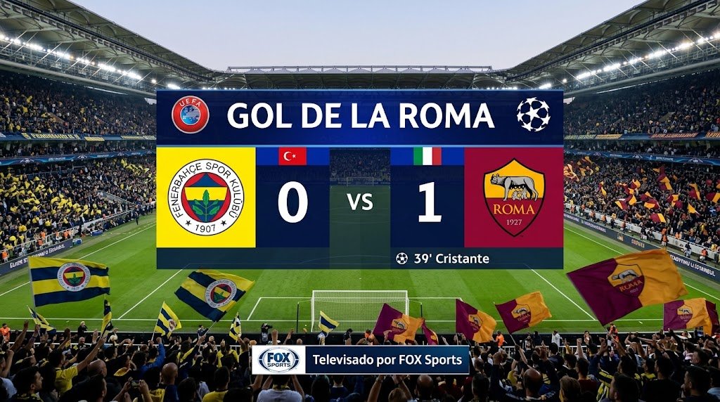 JuanPTeixeiraCM's tweet photo. UEFA Champions League ⚽️🏆🇪🇺 | Fecha 1️⃣
39 Min. Gol de la Roma. Cristante
🔵🟡 Fenerbahce 🇹🇷 0️⃣
🔴🔴 Roma 🇮🇹 1️⃣
#UEFA #UCL #ChampionsLeague #Champions #championsnosbt #Fenerbahce #Roma #FenerbahceRoma #FENROM #FENASR #Turquia #Italia https://t.co/yDizARJD55