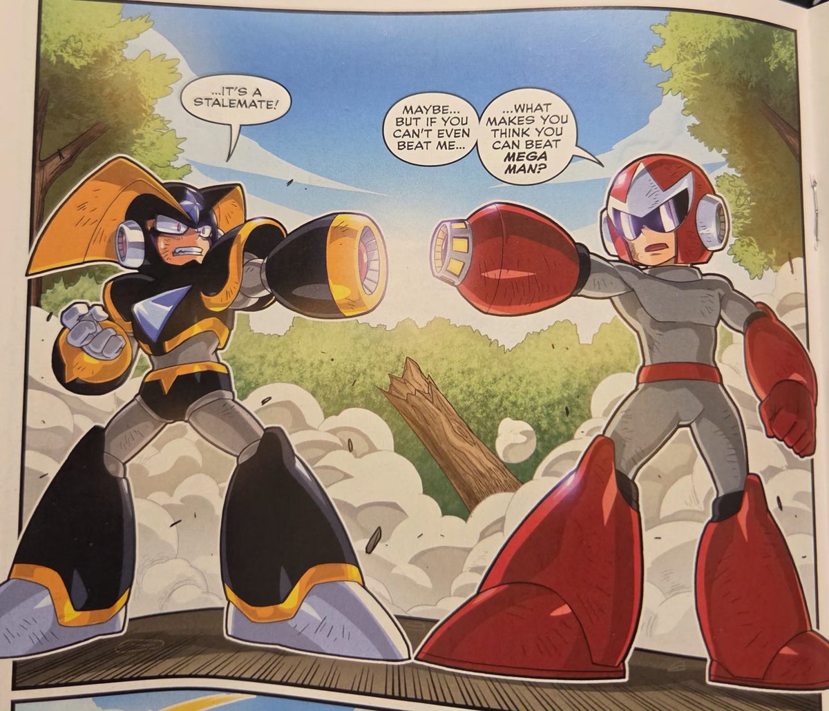 Dondre__'s tweet photo. I'm really interested in how the recent Mega Man comics have been setting up Bass to also really hate Protoman.

It's like they're trying to warm us up to that idea for an upcoming video game or something 🤔 https://t.co/YJovnaoeBO