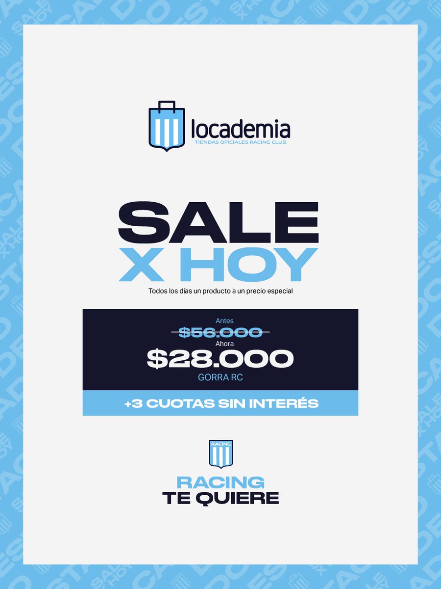 LocademiaRacing's tweet photo. ¡Sale x hoy en Locademia!

• Gorra RC
• $28.000
• 3 cuotas sin interés https://t.co/vuD8WIwWka