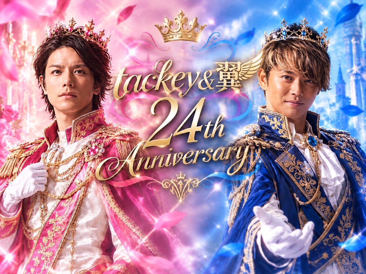 TackeyMickey's tweet photo. タッキー&amp;翼　永遠の推し
この2人がいてくれたからたくさんの幸せがあった
今は、違う道を進んでいてもやっぱりこの日は大切な日
ずーっと味方だよ🩷💙
#滝翼デビュー記念日2026
#タキツバデビュー24周年
#タキツバ24thanniversary
#滝沢秀明
#今井翼
@h_Takizawa329 https://t.co/Pbc1WfwwH4