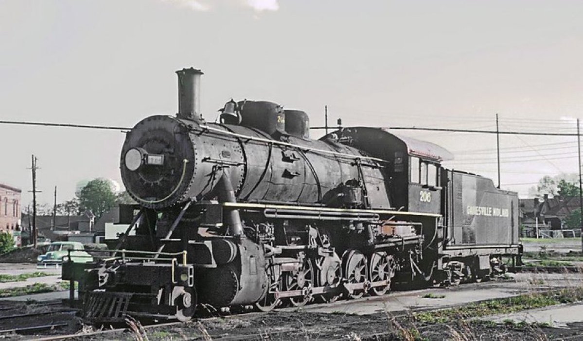 SantaFeAlways's tweet photo. Gainesville Midland 2-10-0 206
Former roundhouse 
Georgia Railroad Yard
Atlanta, GA
April 14, 1963

Roger Puta Collection 
Description by Marty Bernard
Public Domain 🇺🇲 https://t.co/Kk4cGWqSH2