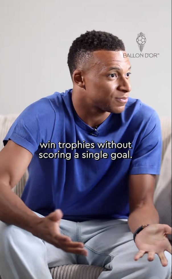 TouchlineX's tweet photo. 🚨 𝗡𝗘𝗪: Kylian Mbappé responds to criticism about his work WITHOUT the ball:

"I think the aim of football is to score goals. To score one more goal than your opponent. A player who scores goals will NEVER be a problem in a team. Because I've never seen a team win trophies without scoring a single goal."
