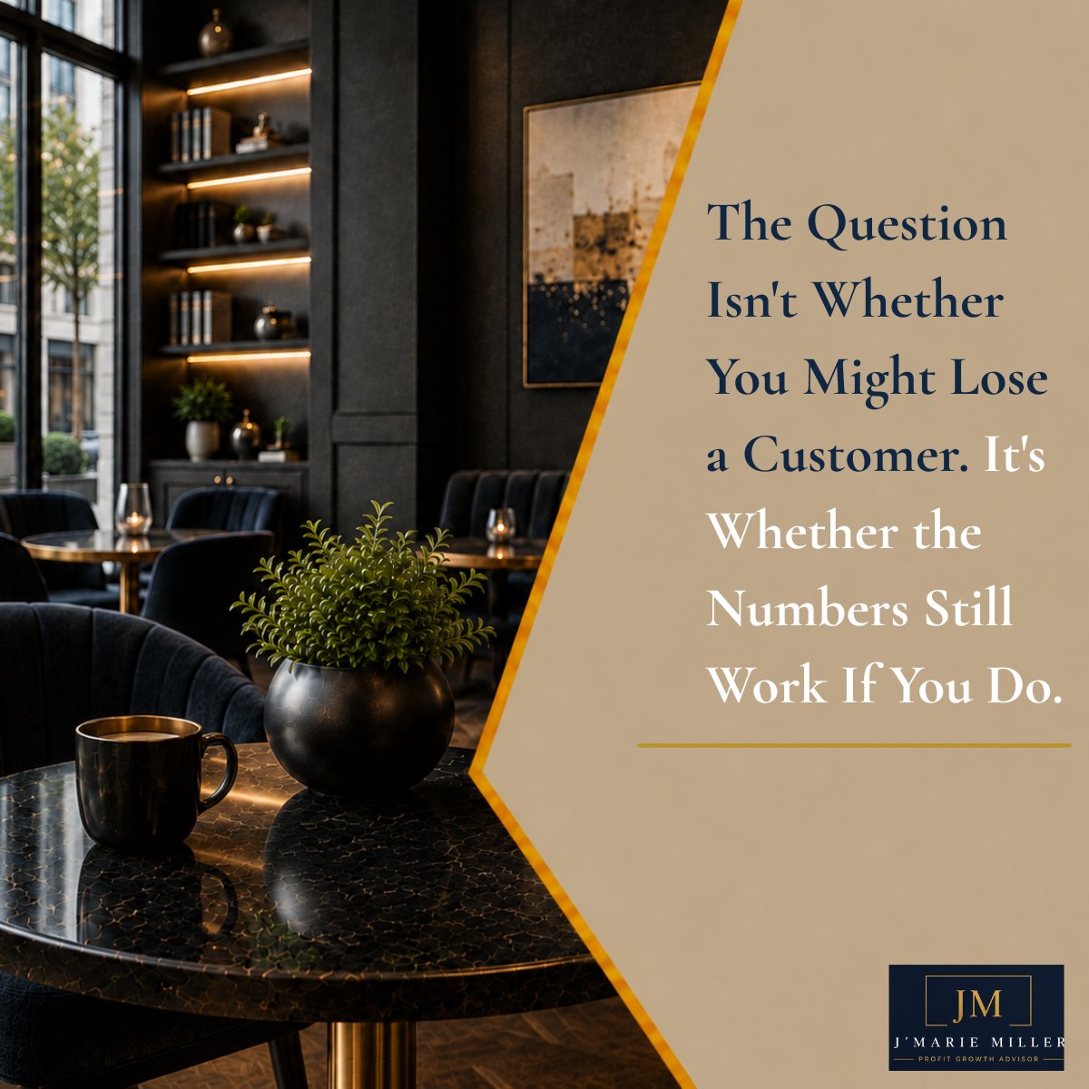 JMProfitGrowth's tweet photo. Not every customer has to stay for a pricing decision to make financial sense.

Fewer transactions can still leave your business more profitable if the numbers work.

Customer count tells you how many stayed. The numbers tell you whether the decision worked. https://t.co/a9EKOLTeV3