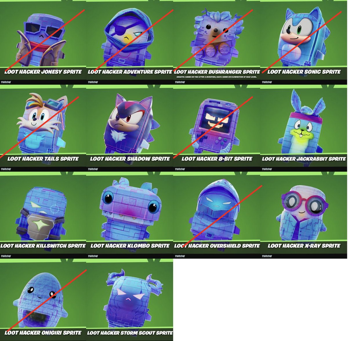 UpperV24's tweet photo. My fortnite Loot Hacker Sprite haul so far... https://t.co/7mVlaAvxM0